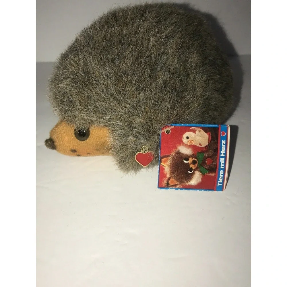 NewHedgehog Plush Austria 1333149 Tiere Mit Herz Realistic Stuffed Vtg 4